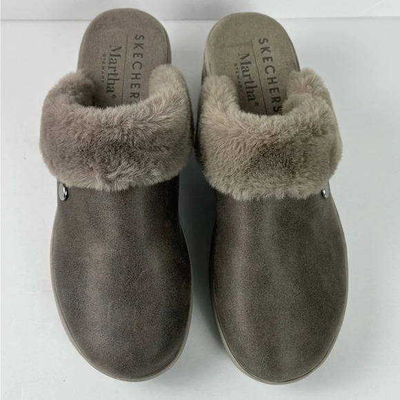 Martha Stewart x Skechers Pier-Lite Mules Cozy High Dark Taupe SZ: 9 NWOB - Picture 12 of 12